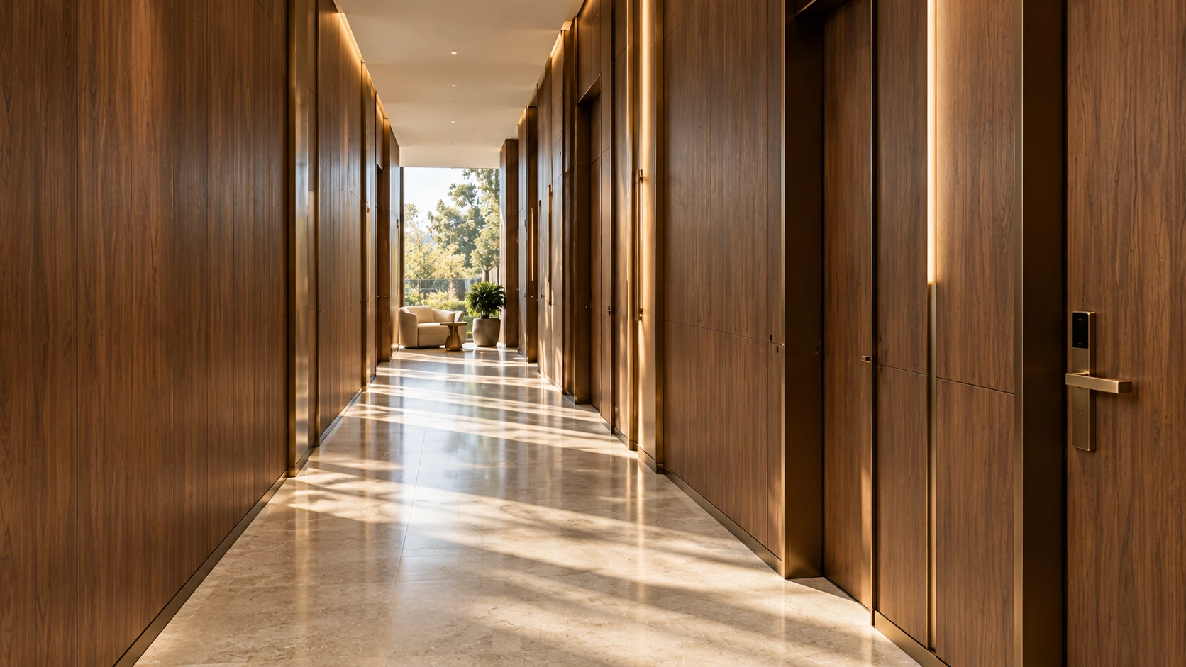 Courtyard Quarter — Corridor and suite doors